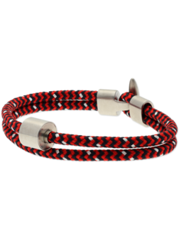 Tadblu as-armband - koord - rood en zwart - edelstaal