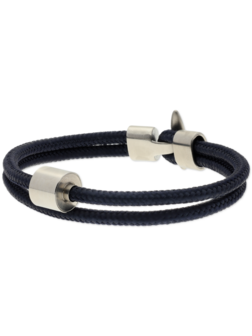 Tadblu as-armband - koord - marine - edelstaal